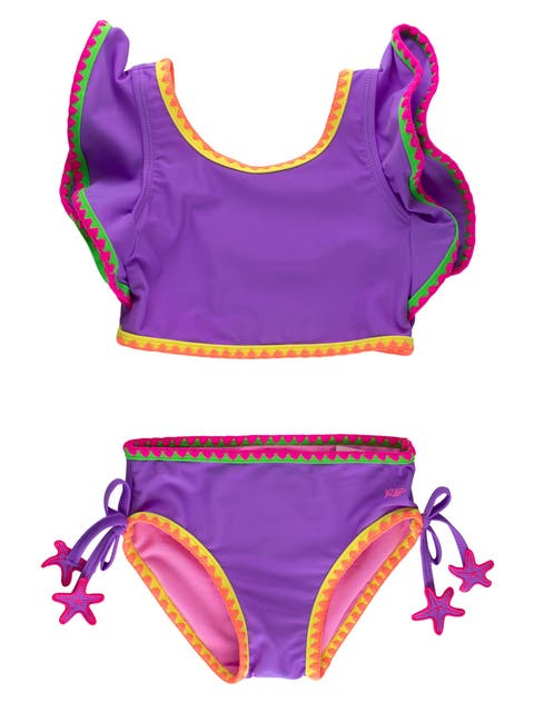 UPF50+ Crochet Detail Butterfly Tankini 2-Piece Swimsuit (Toddler, Little Kid, Big Kid)