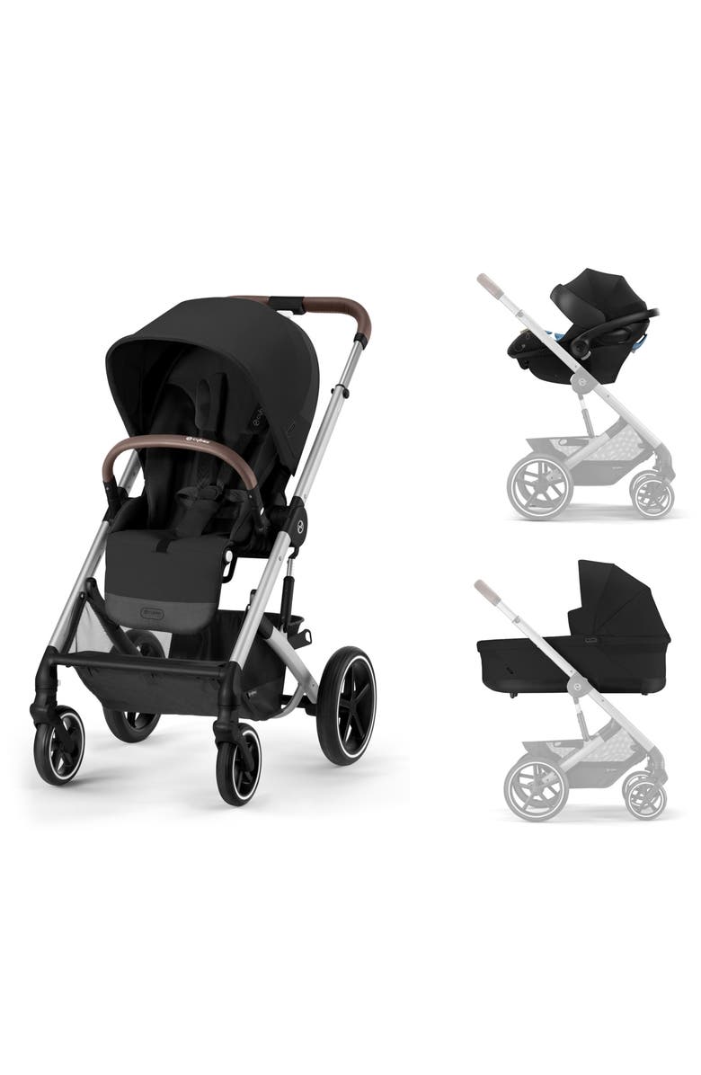 CYBEX Balios S Lux 2 Stroller, Aton G Infant Car Seat & Cot S Lux Travel System, Main, color, Moon Black