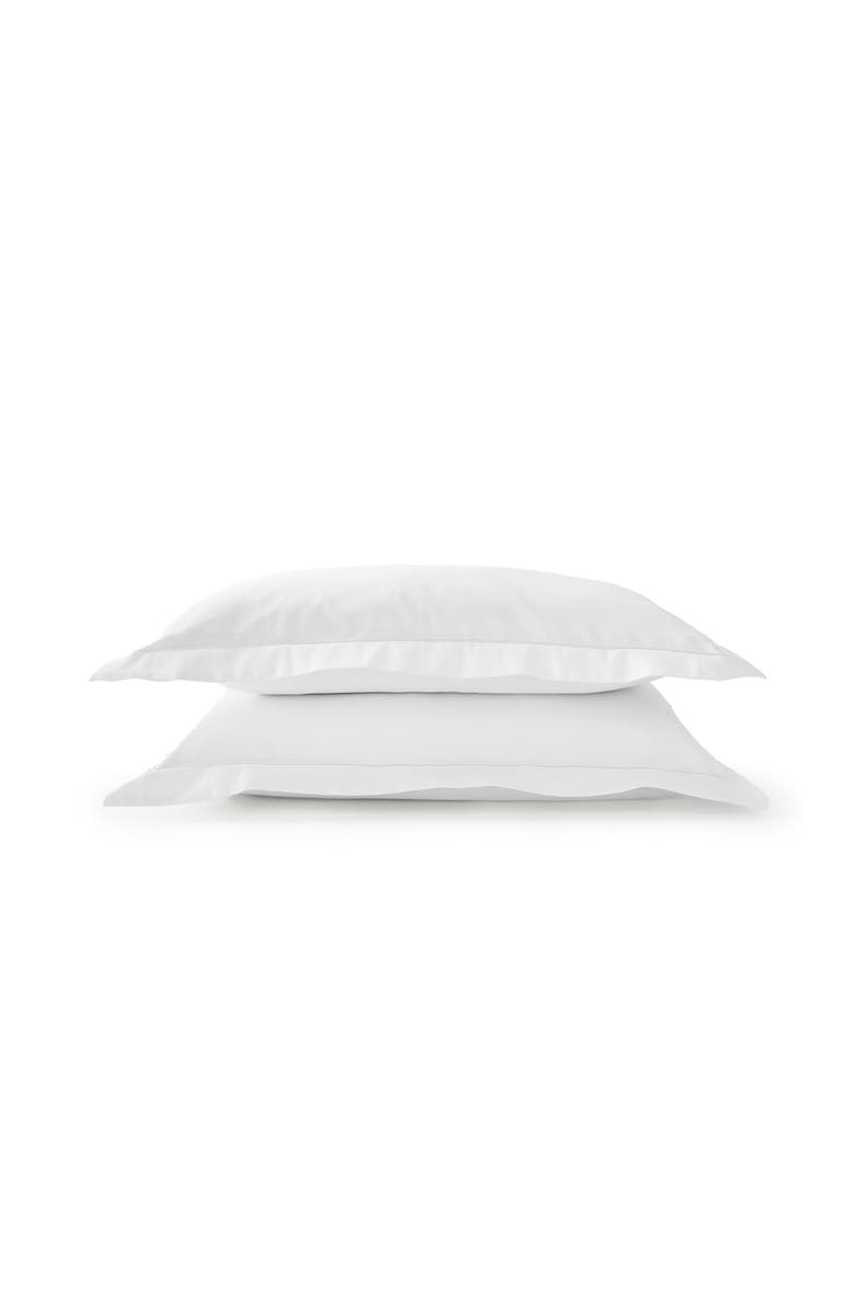 CHRISTY Premium Luxury Sateen Cotton Oxford Style Pillow Sham Pairs, Main, color, White