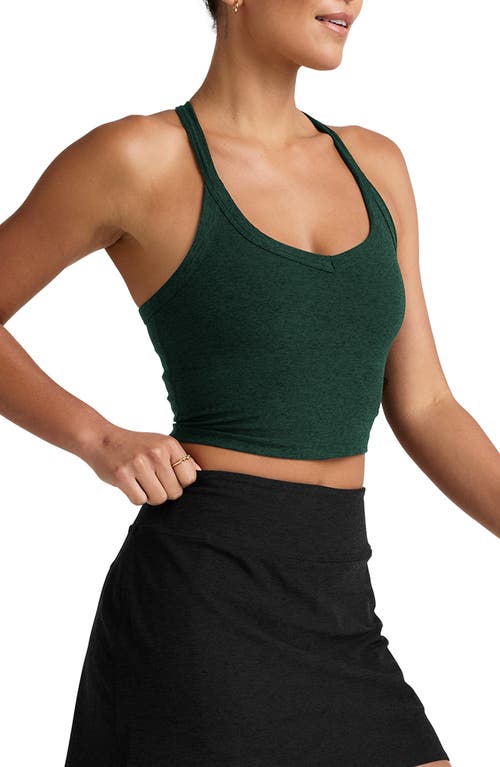 Beyond Yoga Spacedye On The Up Cropped Tank Dark Spruce Green Heather In Green