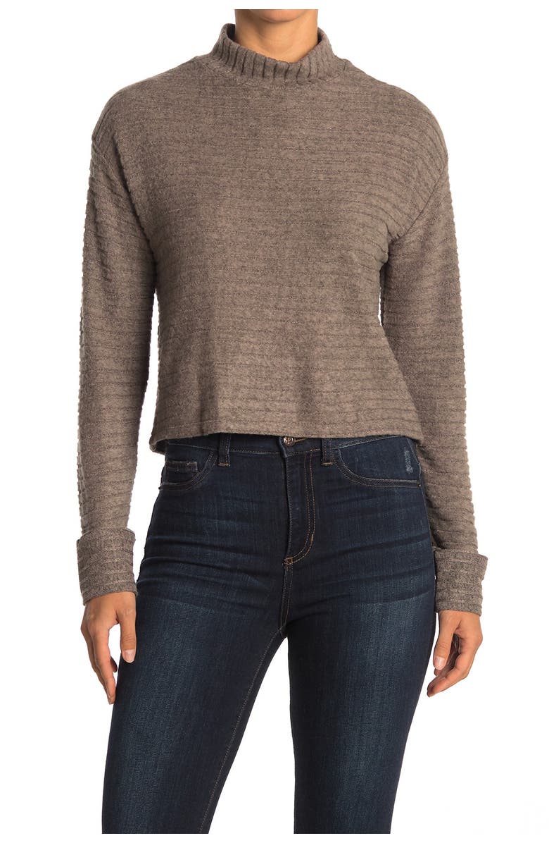 All in Favor Horizontal Ribbed Knit Mock Neck Sweater, Main, color, 