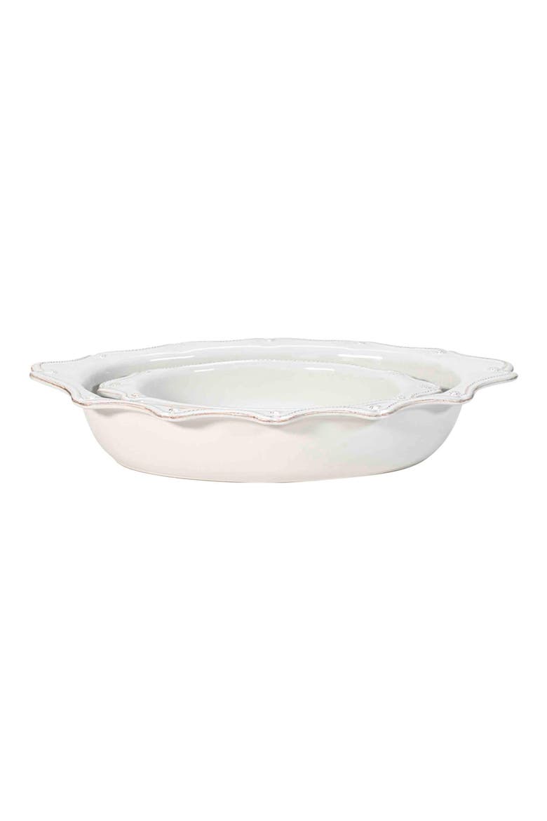 Berry & Thread Set of 2 Oval Ceramic Baking Dishes, Alternate, color, WHITEWASH