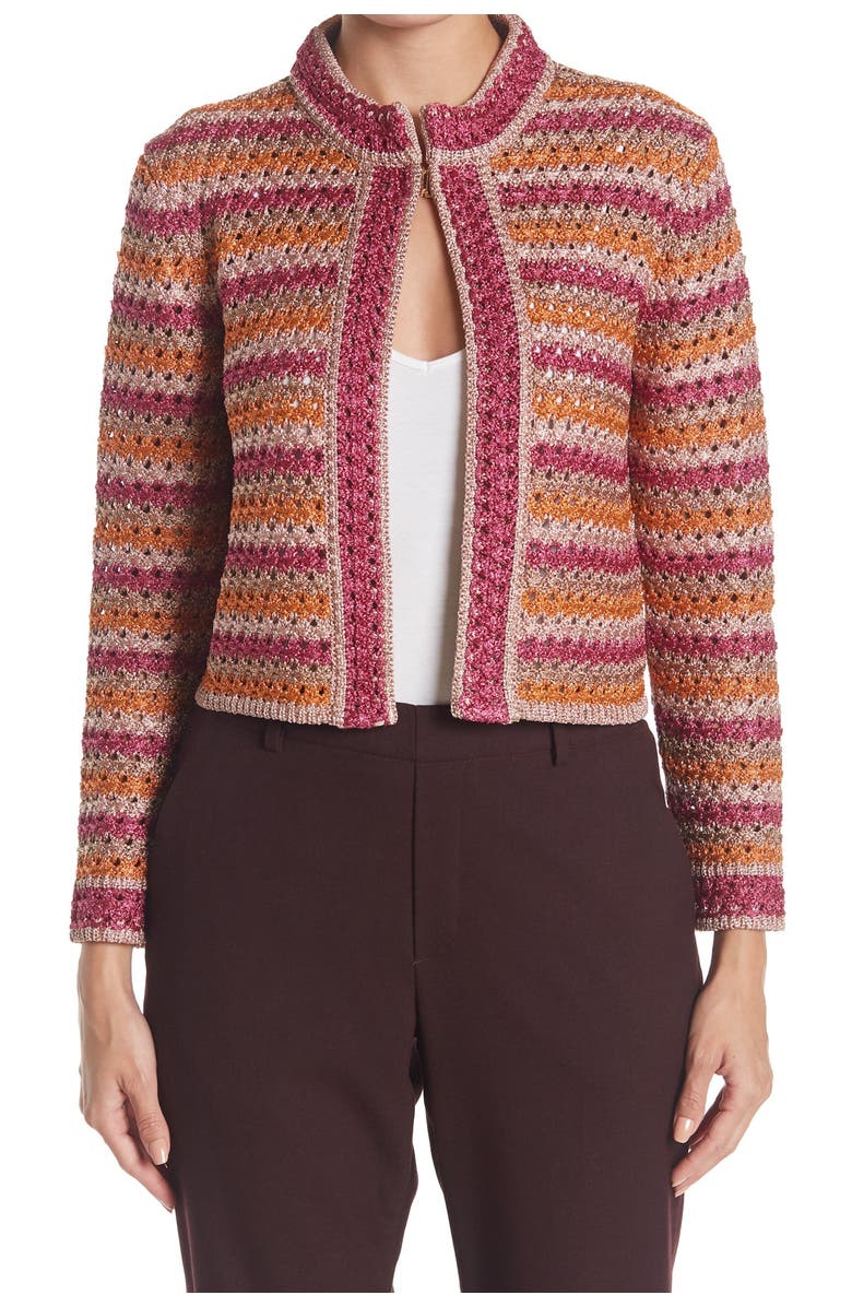 M Missoni Stripe Knit Crop Jacket, Alternate, color, 
