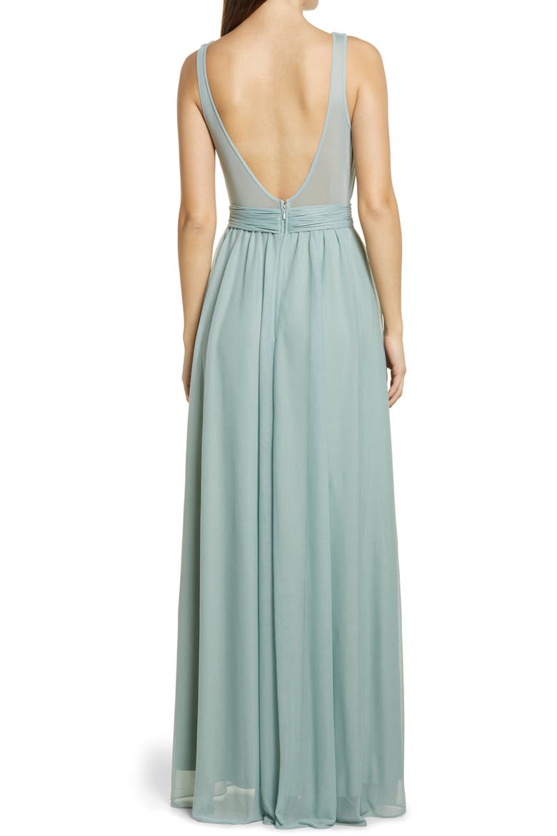Jan Scoop Neck Column Gown, Alternate, color, SAGE