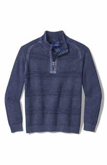 Tommy Bahama Saltwater Textured Cotton Half Zip Sweater