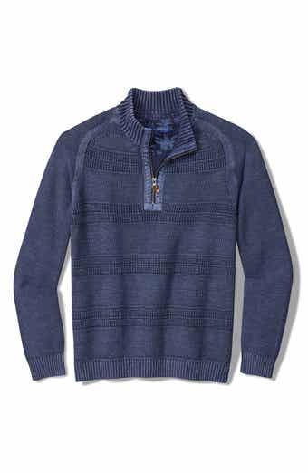 Saltwater Textured Cotton Half Zip Sweater