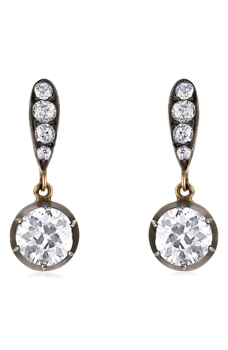 Mindi Mond Old European Drop Earrings, Main, color, Silver / 14K Yellow Gold