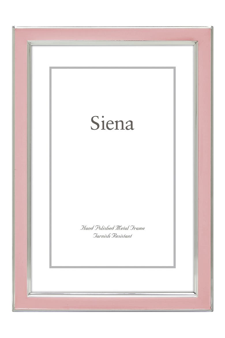 Enamel & Silvertone 4 x 6-Inch Picture Frame, Main, color, PINK