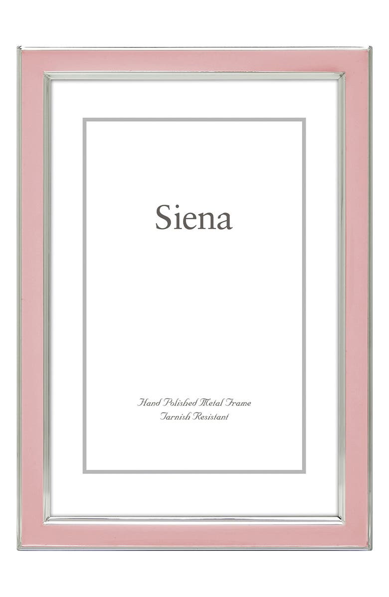 Siena Enamel & Silvertone 4 x 6-Inch Picture Frame, Main, color, Pink