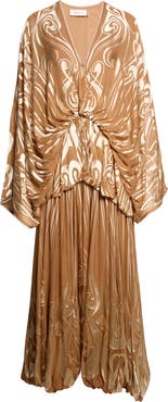 Zimmermann Momentum Burnout Long Sleeve Bubble Maxi Dress