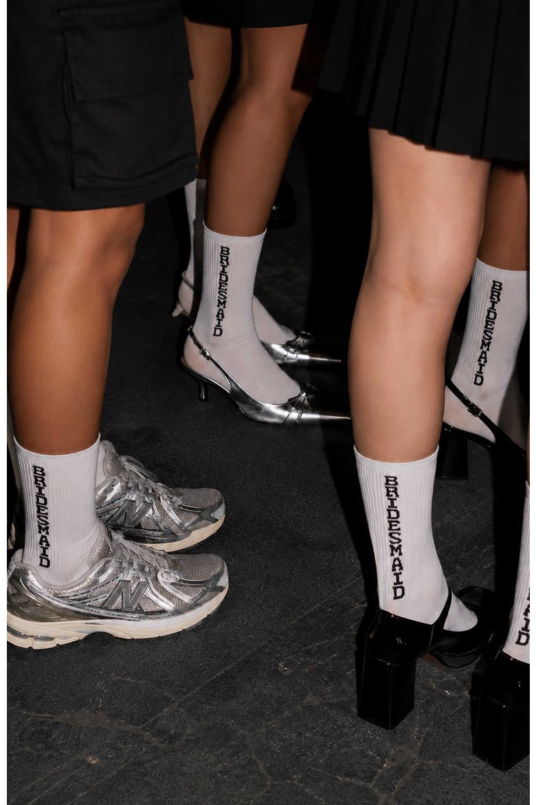 Bridesmaid Sock, Alternate, color, White