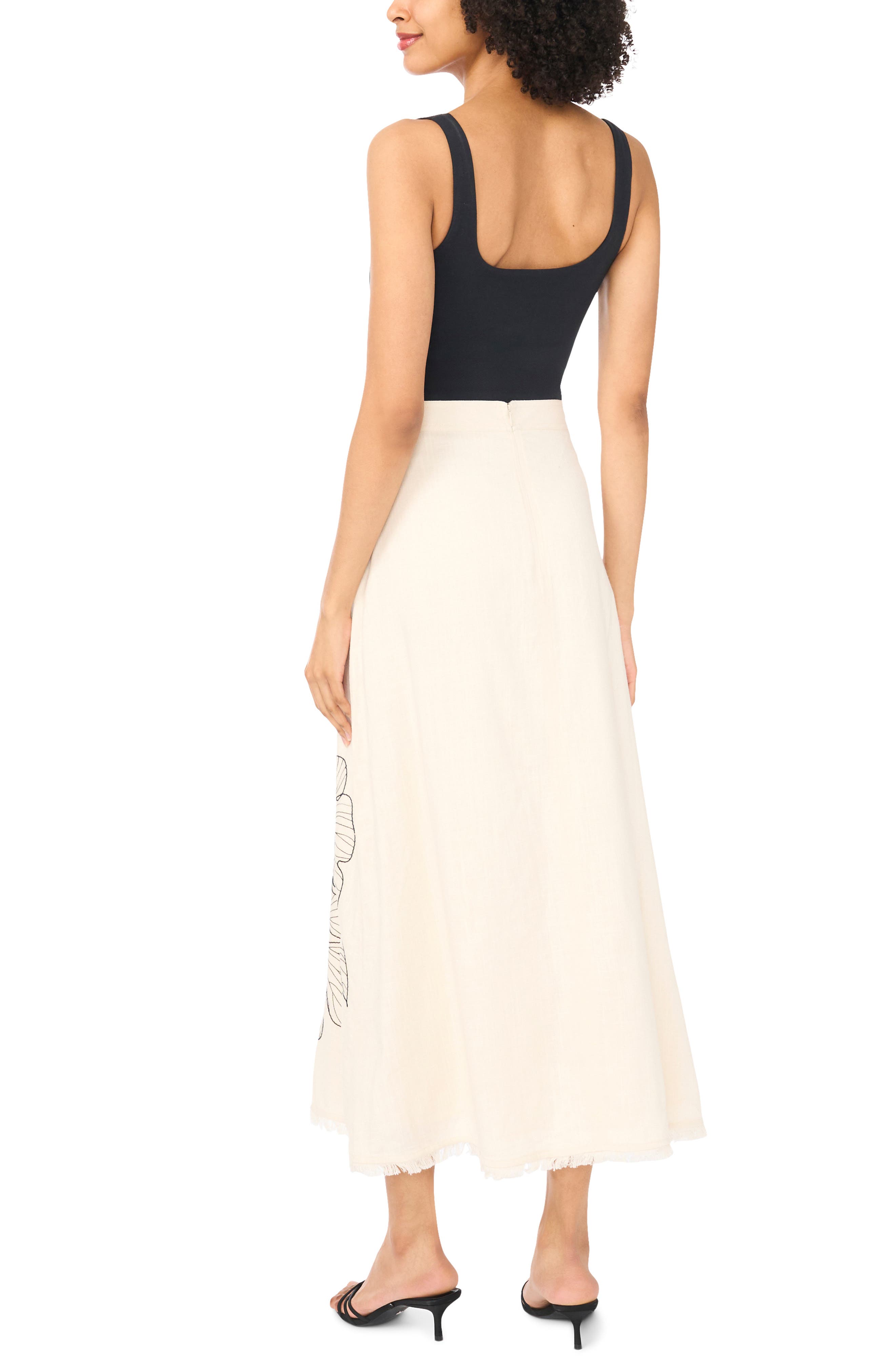 Vince Camuto Placed Embroidered Floral Skirt — фото 4