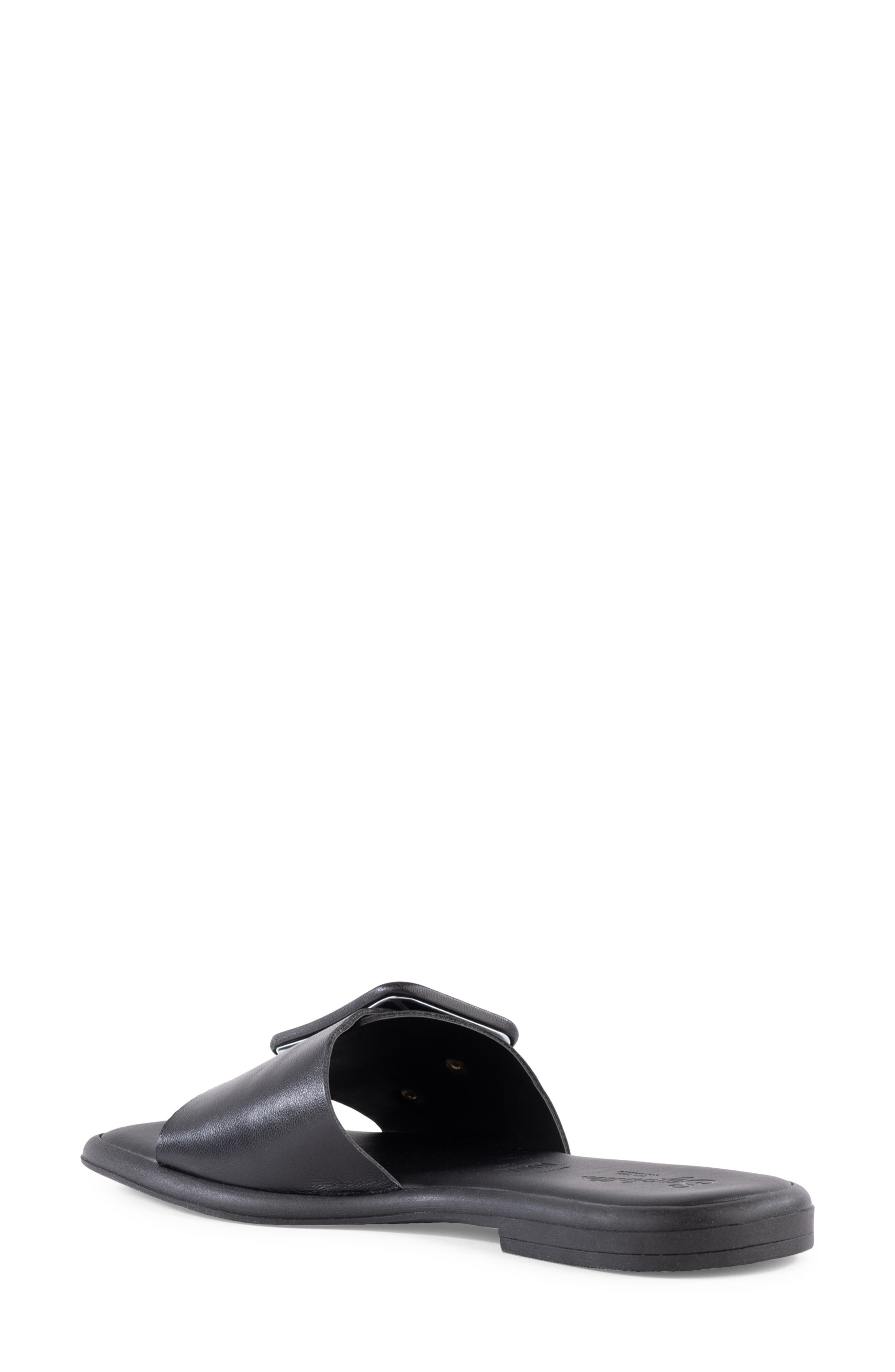 Seychelles Manhattan Slide Sandal, Alternate, color, Black Leather
