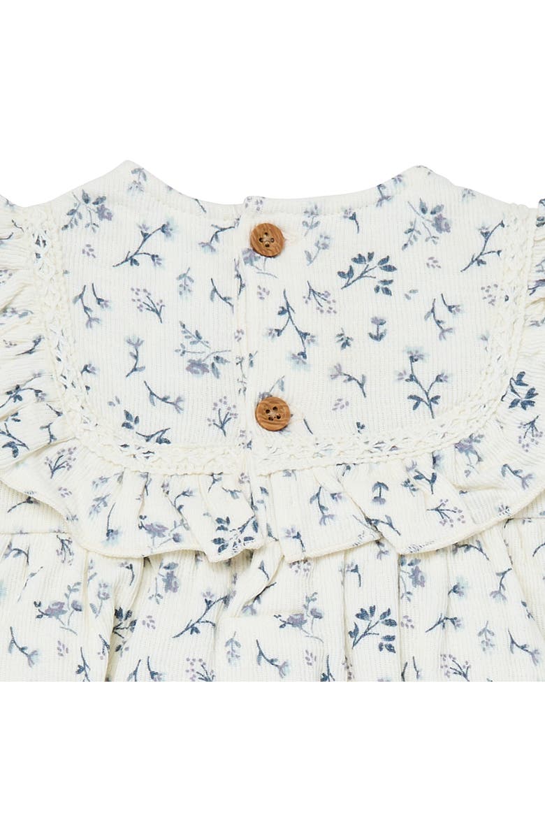 Ruffle Bubble Romper, Alternate, color, Ivory Blue Ditsy