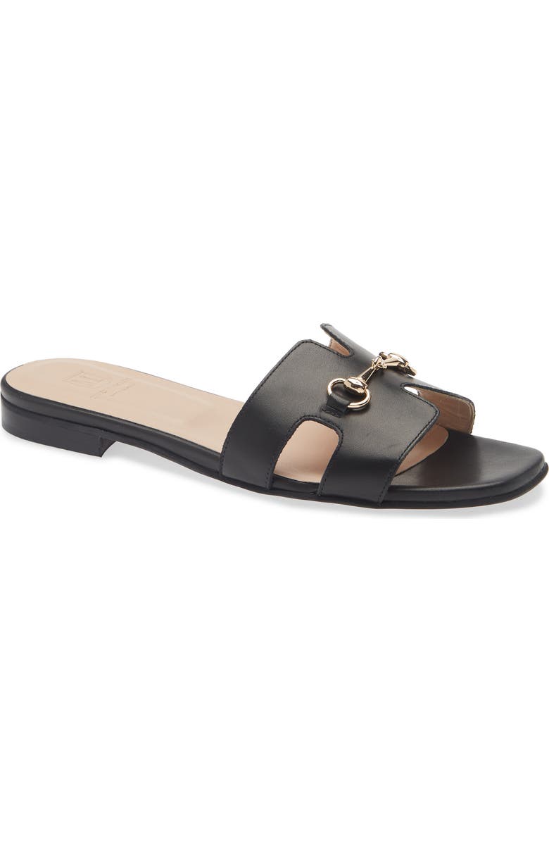 Bruno Magli Bit Slide Sandal, Main, color, Black Nappa
