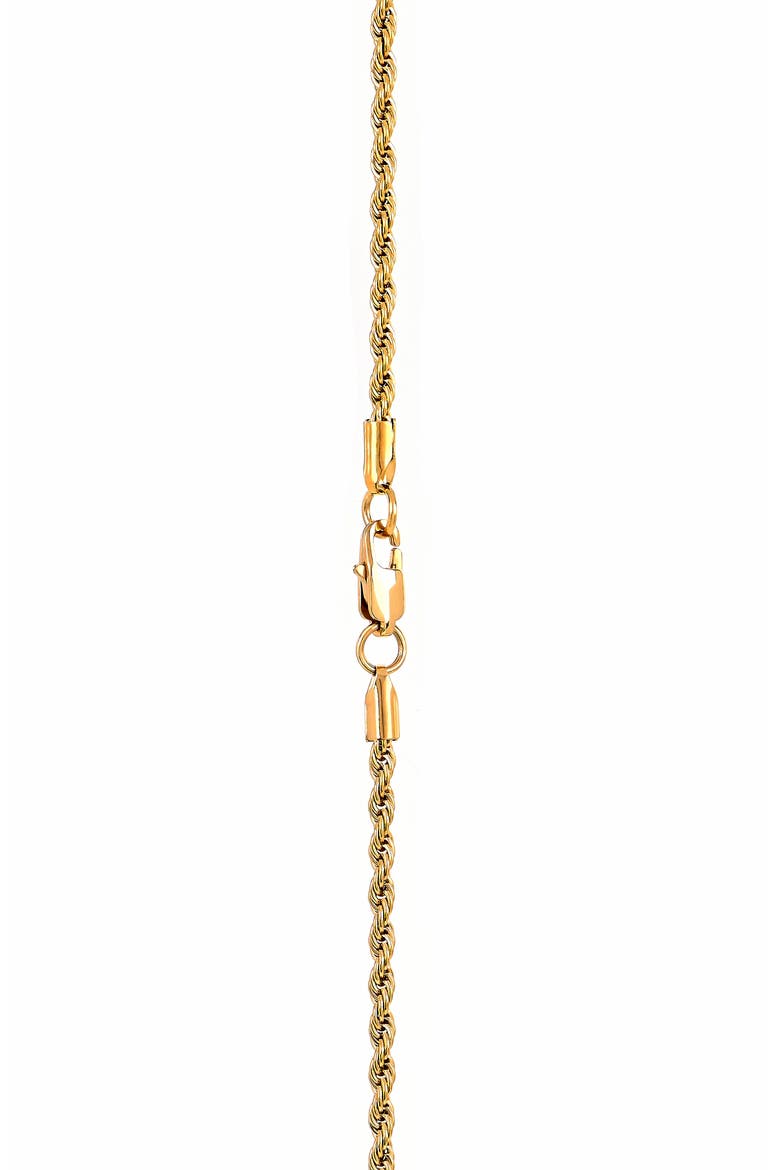Men's Two-Tone Stainless Steel Pavé Cubic Zirconia Cross Pendant Necklace, Alternate, color, GOLD/ SILVER