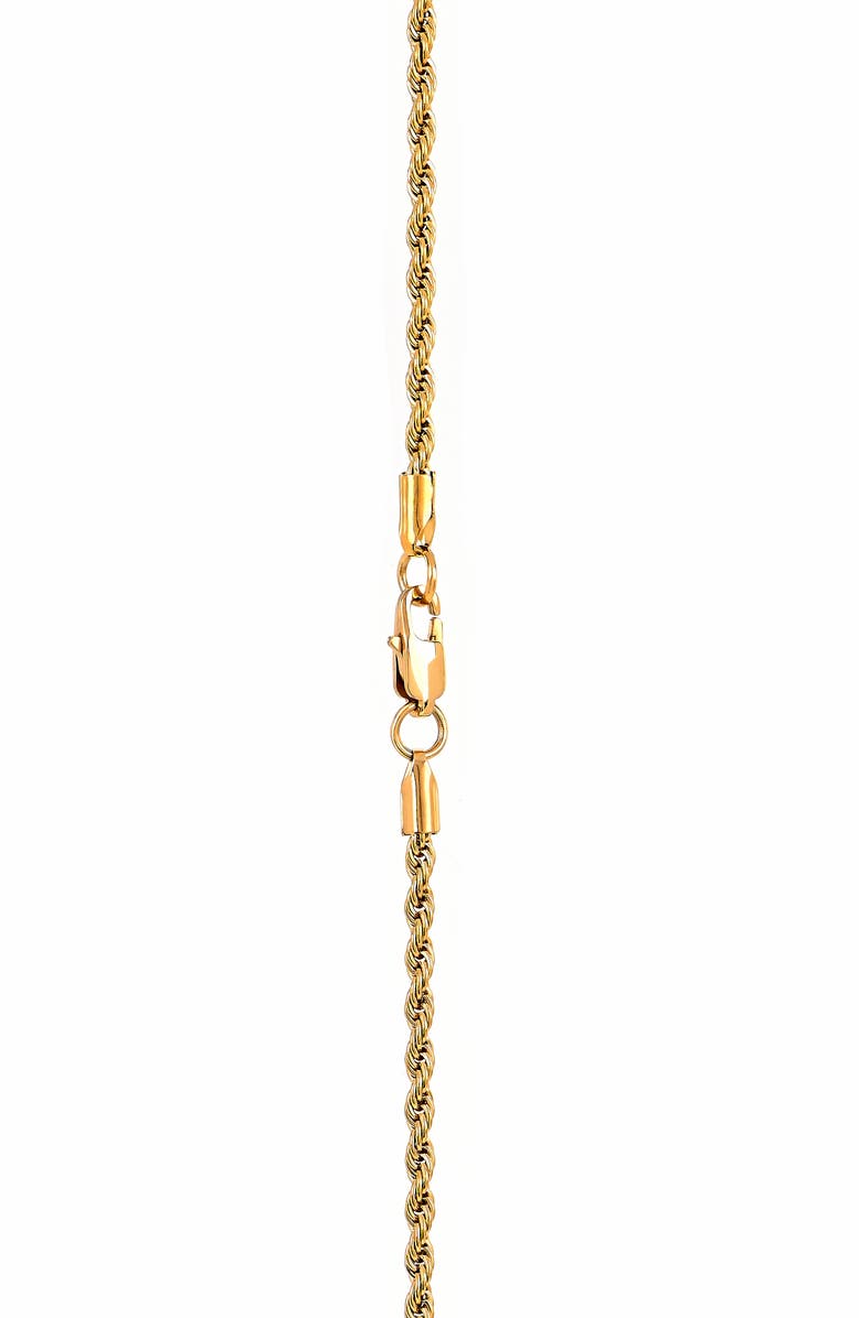 AMERICAN EXCHANGE Men's Two-Tone Stainless Steel Pavé Cubic Zirconia Cross Pendant Necklace, Alternate, color, Gold/ Silver