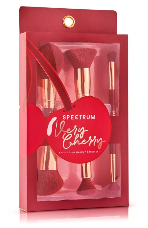 Spectrum Verry Cherry 3-piece Makeup Brush Gift Set In Red