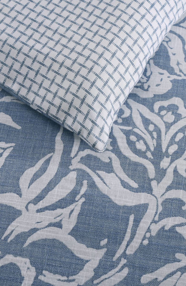 Nautica Tortola Floral Print Cotton Comforter & Sham Set, Alternate, color, Chambray Blue