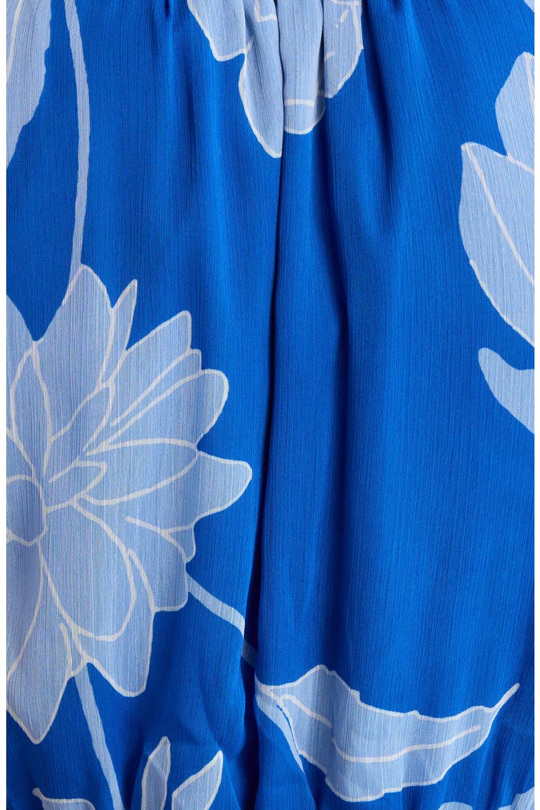 Seabloom Floral Print Ruffle Dress, Alternate, color, COBALT-BLUE