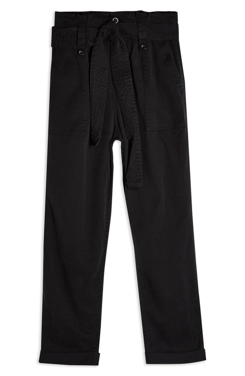 Topshop Popper Utility Trousers, Alternate, color,