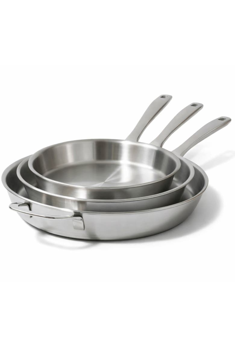 Alva Maestro 3-Piece 5-Ply Stainless Steel Frying Pan Cookware Set, Main, color, 