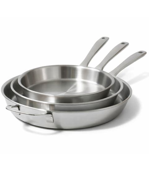 Maestro 3-Piece 5-Ply Stainless Steel Frying Pan Cookware Set