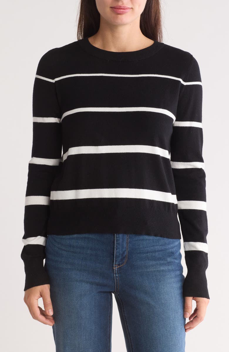 Bobeau Stripe Crop Sweater, Main, color, 