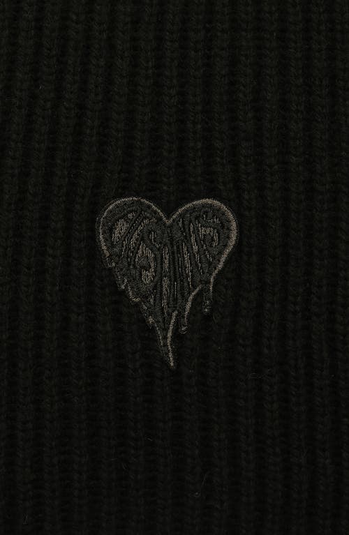 Allsaints Heart Logo Scarf In Black