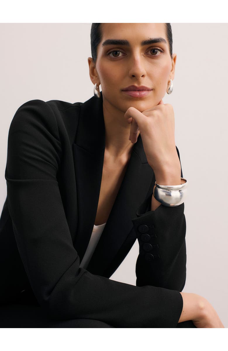 The Fold Knighton Clever Crepe Blazer, Alternate, color, Black