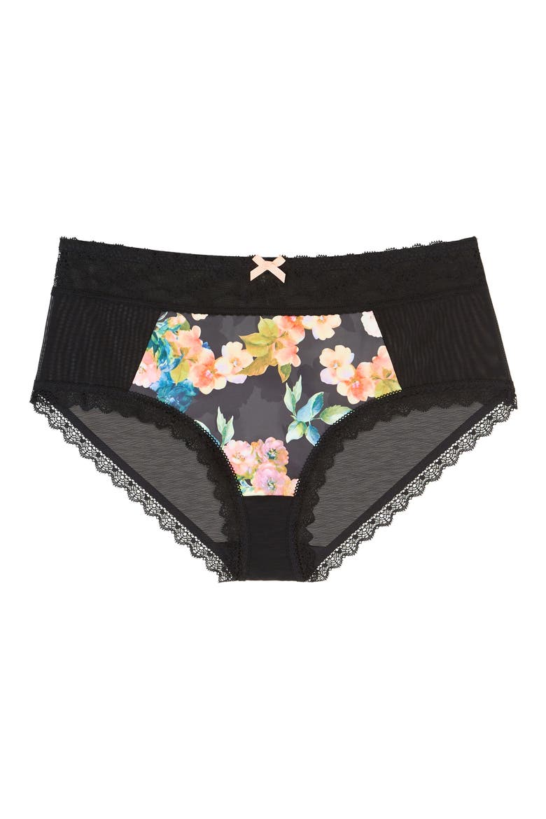 Sylvie Hipster Panties, Alternate, color, BLACK PRINT