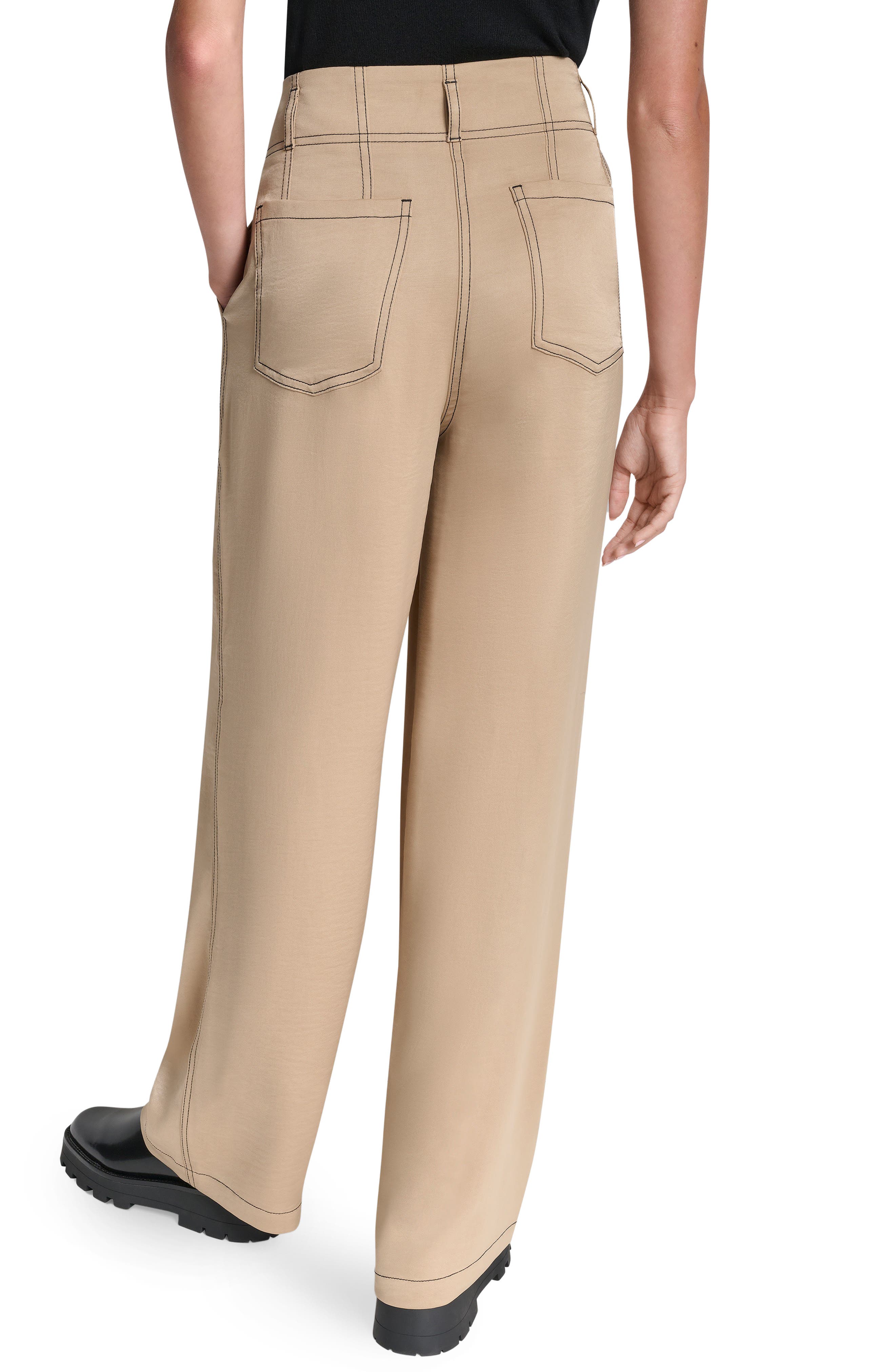 Topstitch Straight Leg Pants - image 2
