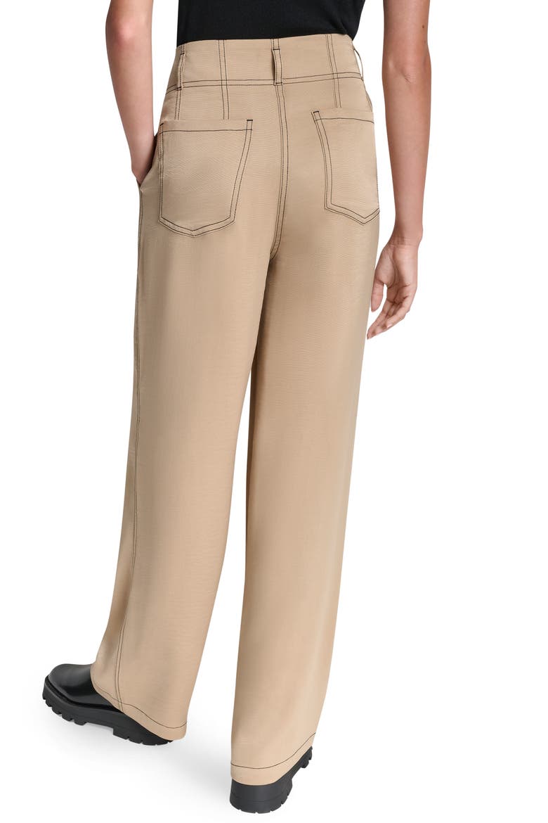 Topstitch Straight Leg Pants, Alternate, color, TRAVERTINE