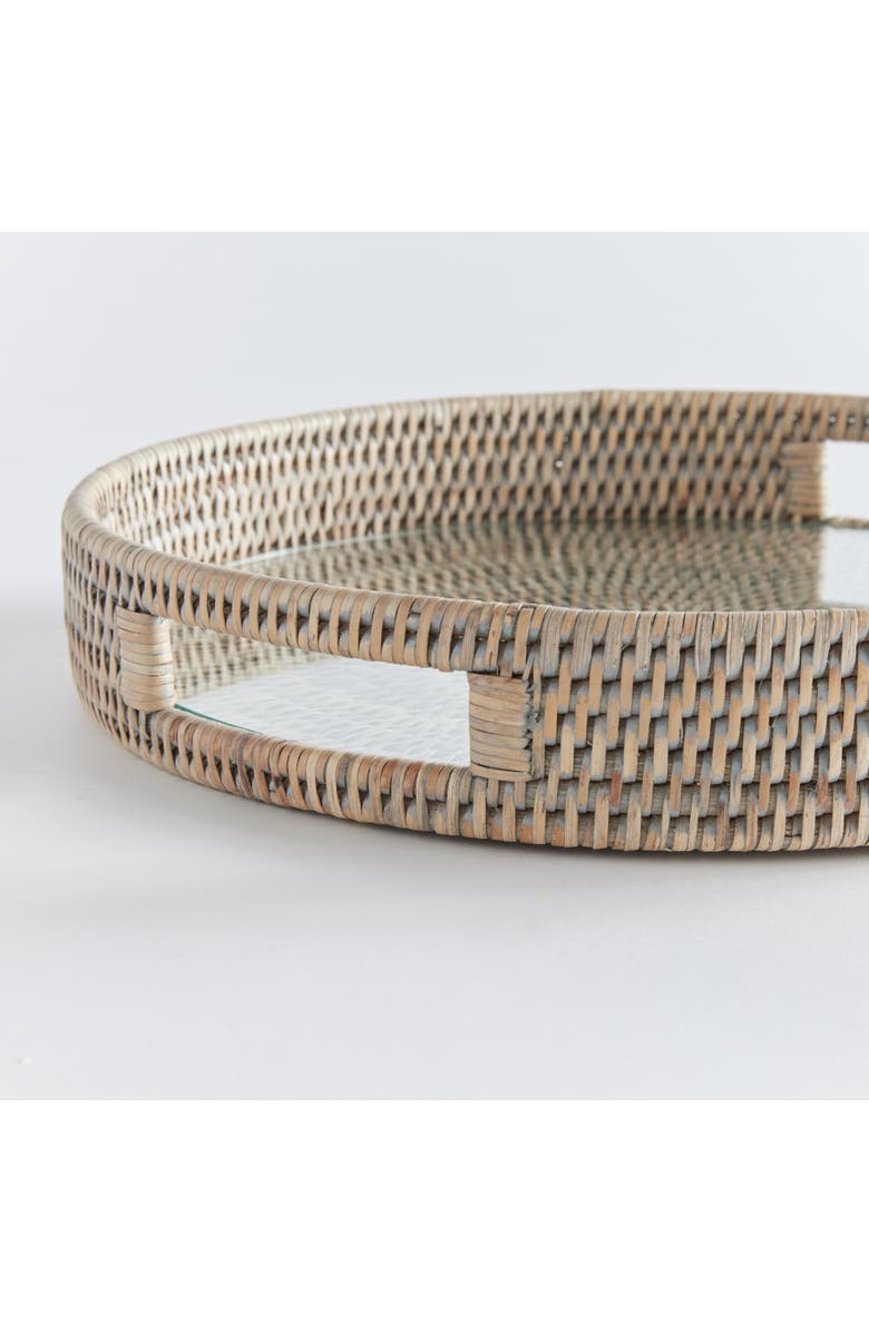 Napa Home & Garden Burma Rattan Round Serving Tray, Alternate, color, Gray