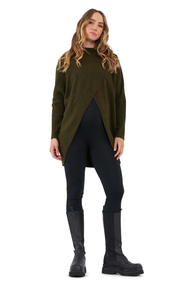 Hallie Maternity/Nursing Sweater, Alternate, color, KHAKI