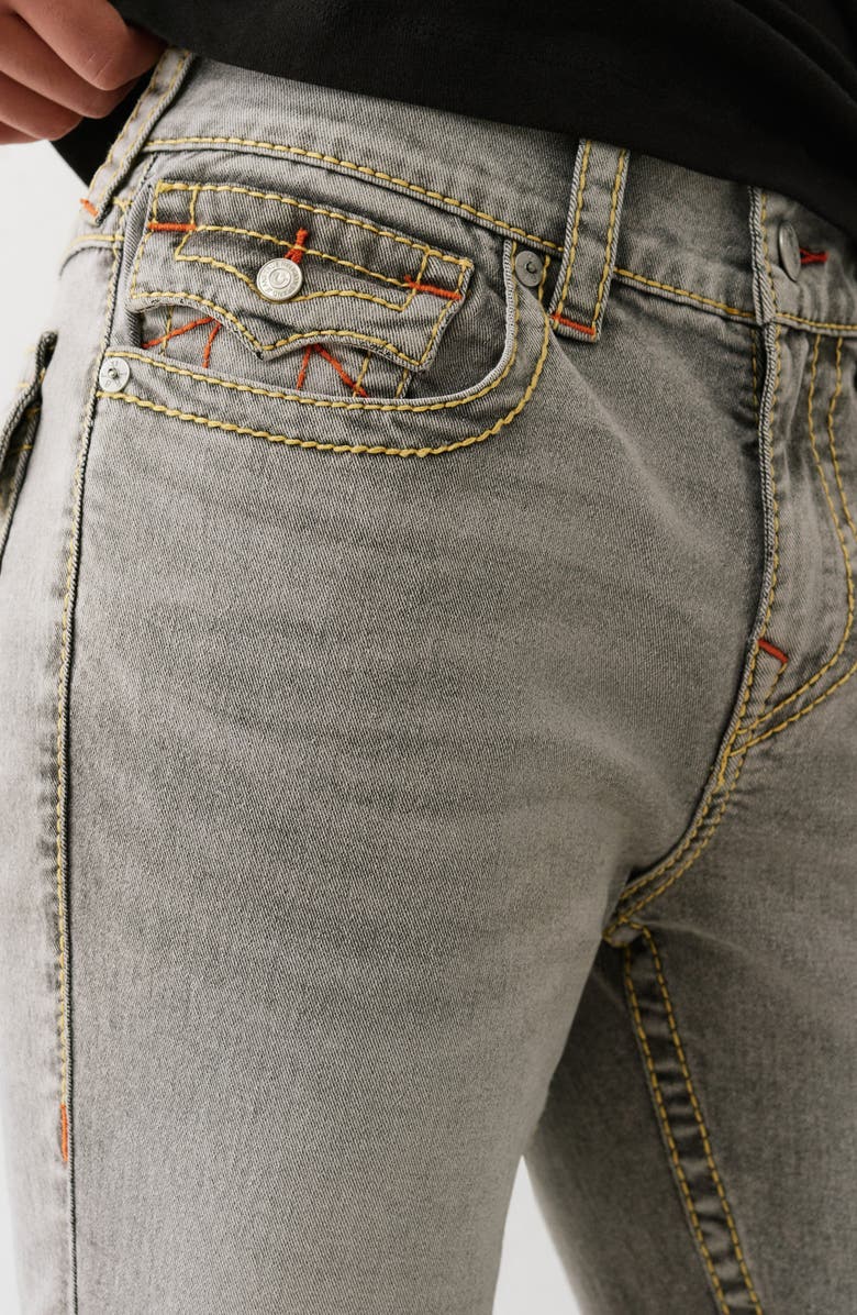 True Religion Geno Flap Pocket Slim Fit Jeans, Alternate, color, Grey Silvery