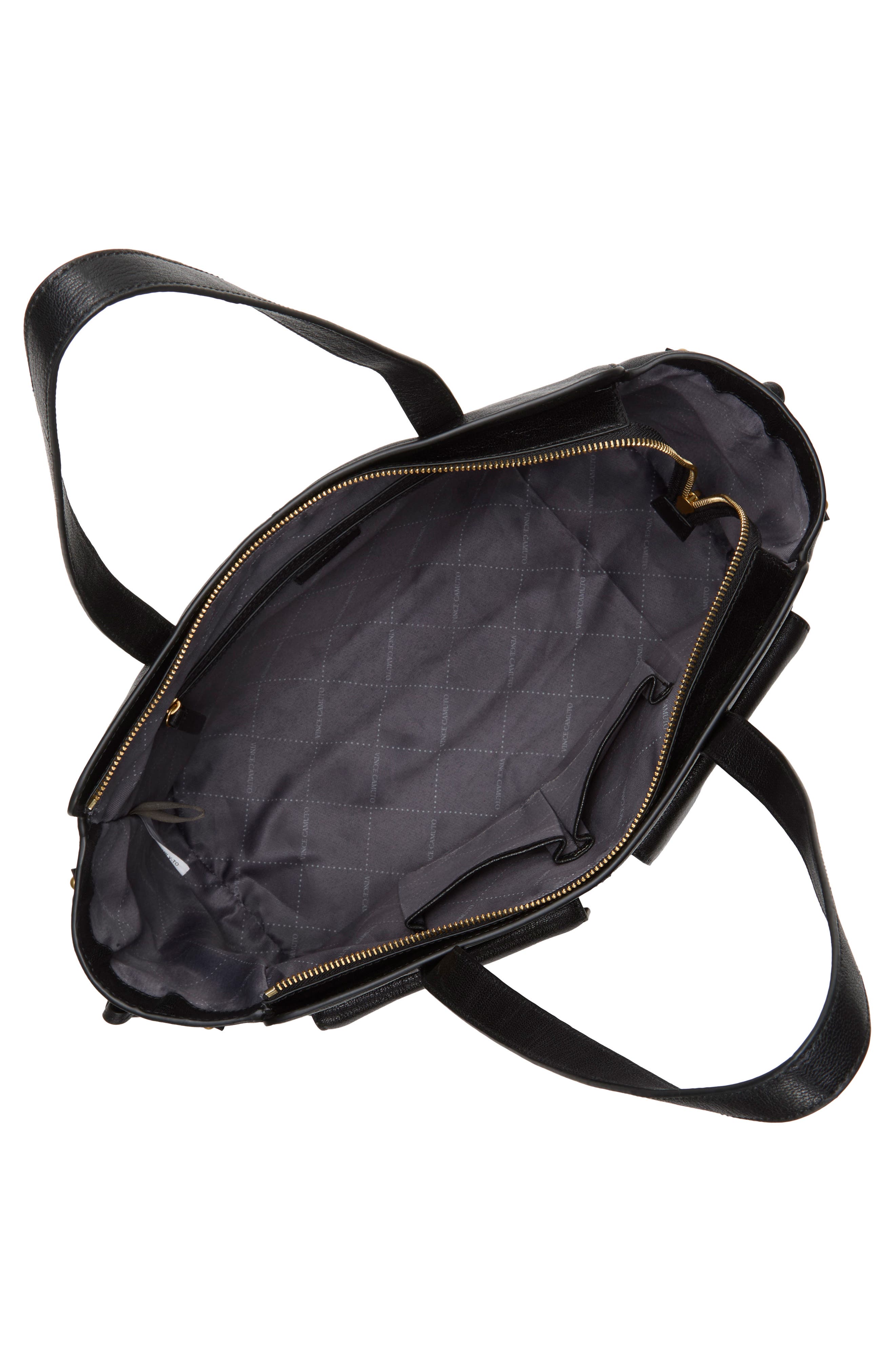 Vince Camuto Carly Leather Tote, Alternate, color, Black