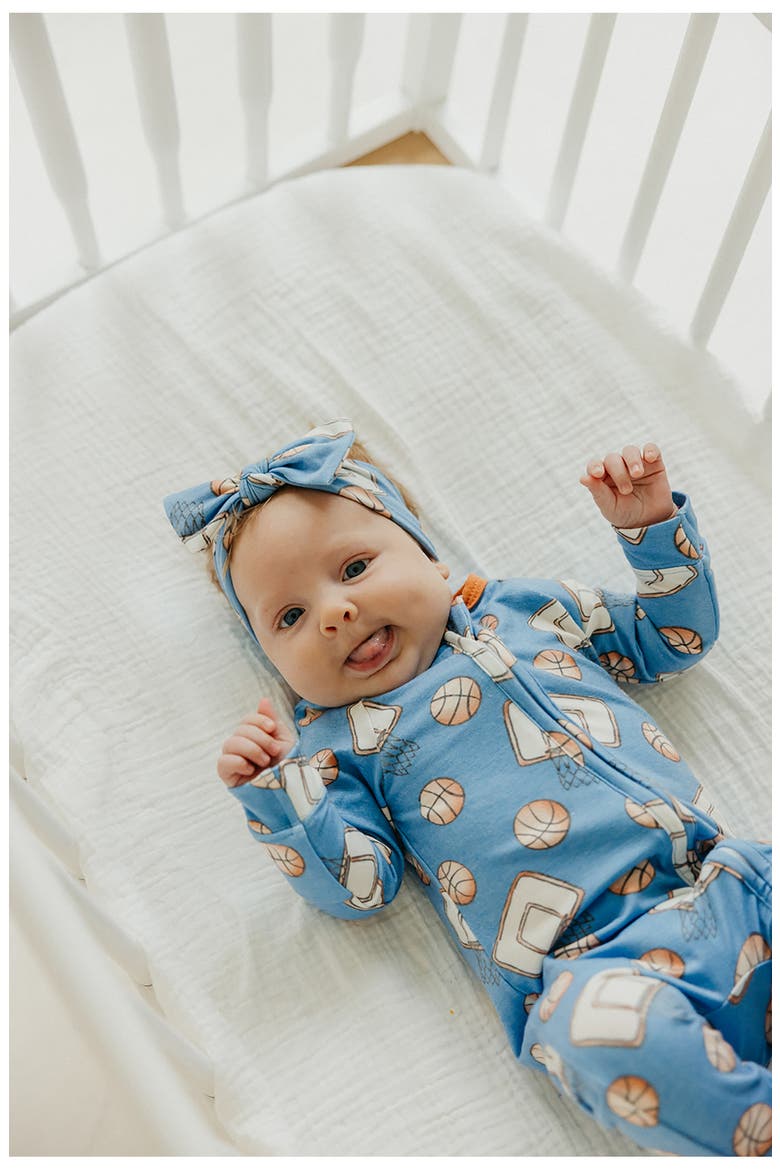 Dunk Fitted One-Piece Pajamas, Alternate, color, BLUE