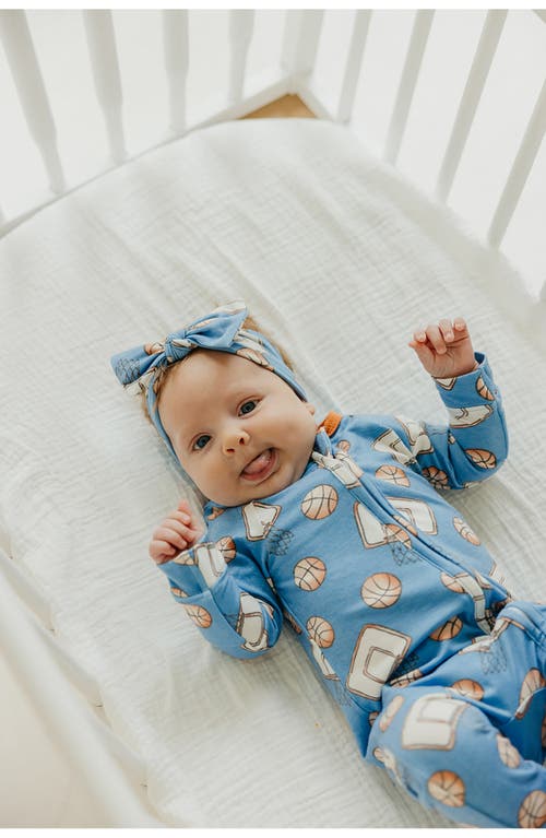 Copper Pearl Dunk Fitted One-piece Pajamas In Blue