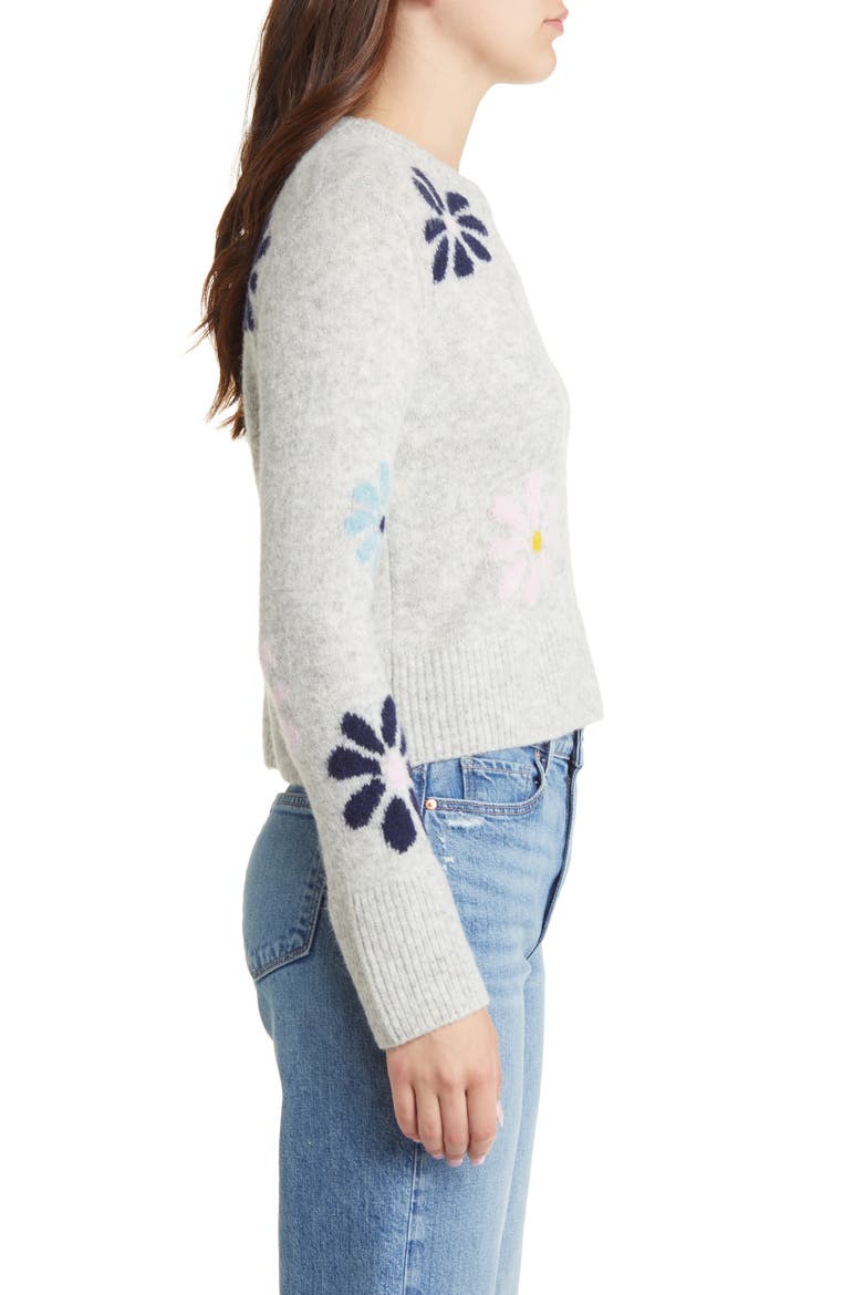 Anise Floral Crewneck Sweater, Alternate, color, GREY MULTI