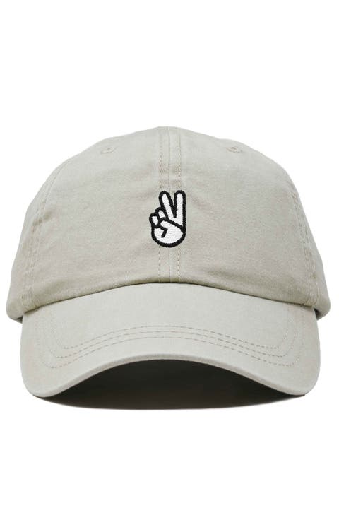 Peace Sign Embroidered Dad Hat