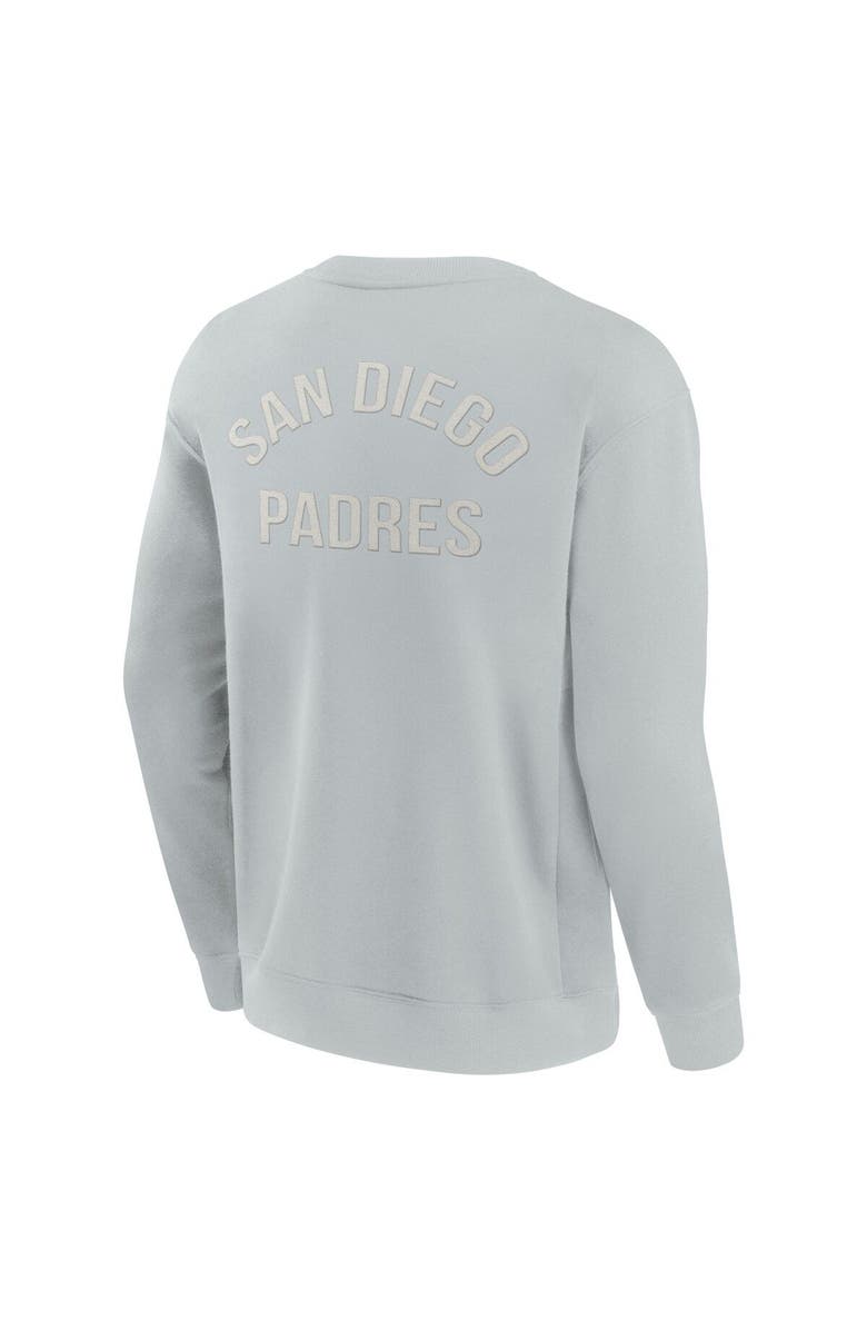 Fanatics Signature Unisex Fanatics Signature Gray San Diego Padres Super Soft Pullover Crew Sweatshirt, Alternate, color, Gray