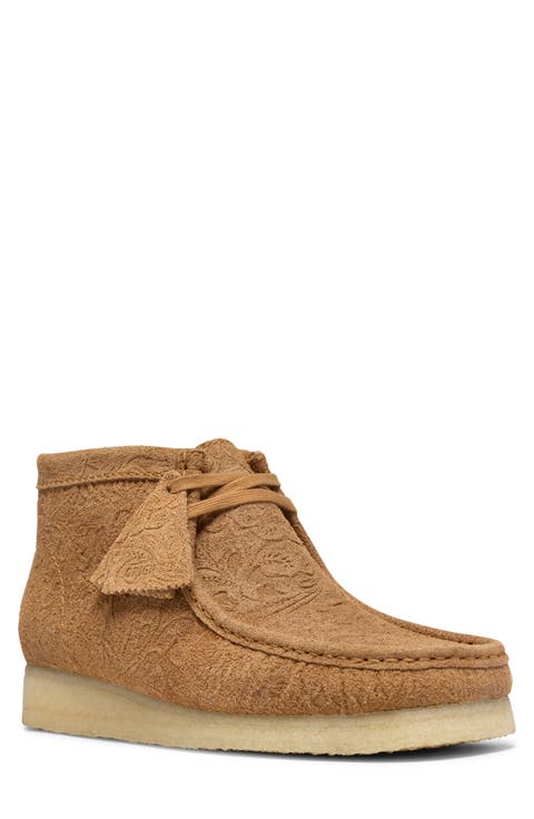Floral Embossed Wallabee Suede Boot