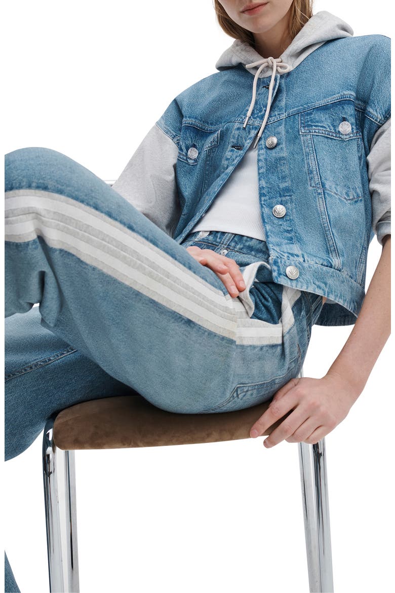 rb Miramar Side Stripe Wide Leg Cotton Terry Sweatpant Jeans, Alternate, color, SPORT