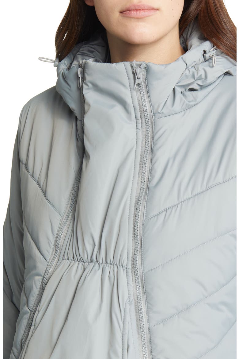 Faux Fur Trim Convertible Puffer 3-in-1 Maternity Jacket, Alternate, color, GRAPHITE