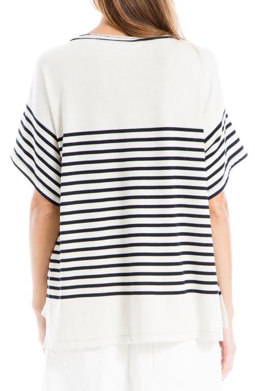 Max Studio Stripe Boatneck T-shirt In Multi