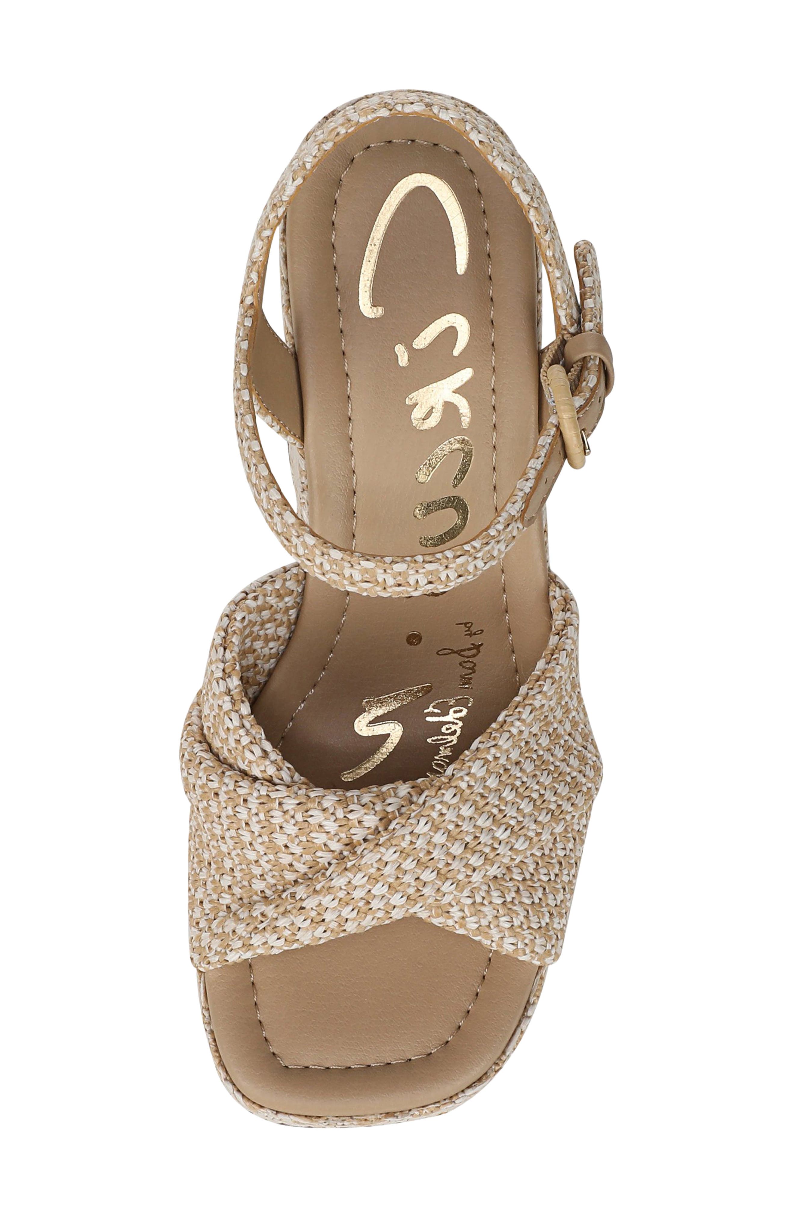 Joanne Ankle Strap Platform Wedge Sandal, Alternate, color, NATURAL/ CREAM