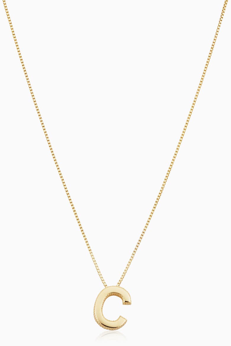 14K Gold Love Letter Initial Necklace, Main, color, Letter C