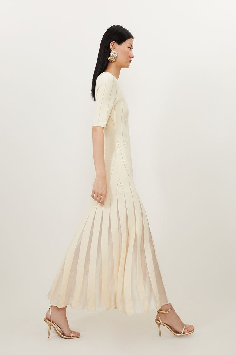 Petite Knitted Maxi Dress, Alternate, color, Ivory
