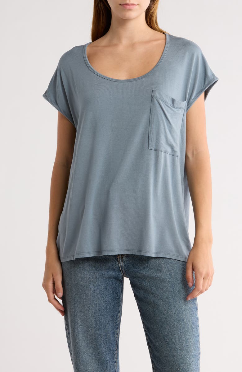 GO COUTURE Round Neck Dolman Sleeve Top, Main, color, Slate